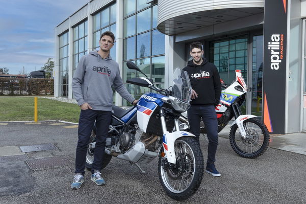 Jacopo Cerutti, Francesco Montanari with Aprilia Tuareg 660.