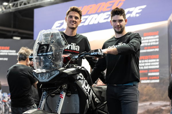 Jacopo Cerutti, Francesco Montanari with Aprilia Tuareg 660.