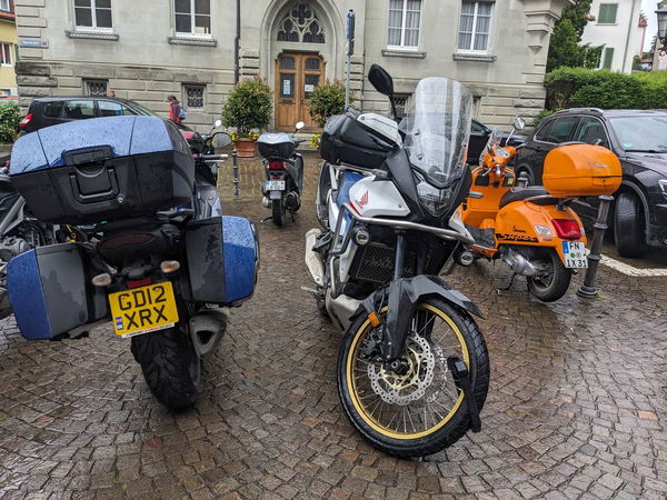 A Honda XL750 Transalp and Triumph GT1050 