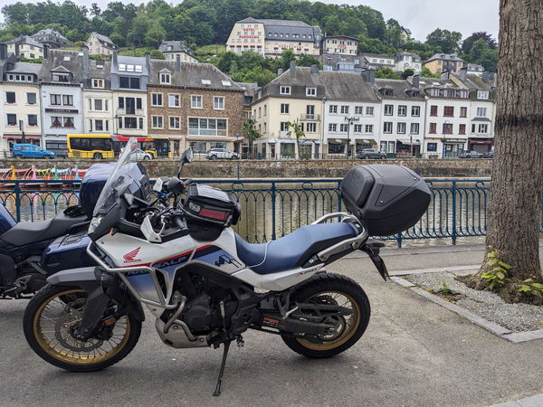 A Honda XL750 Transalp in Bouillon, Belgium