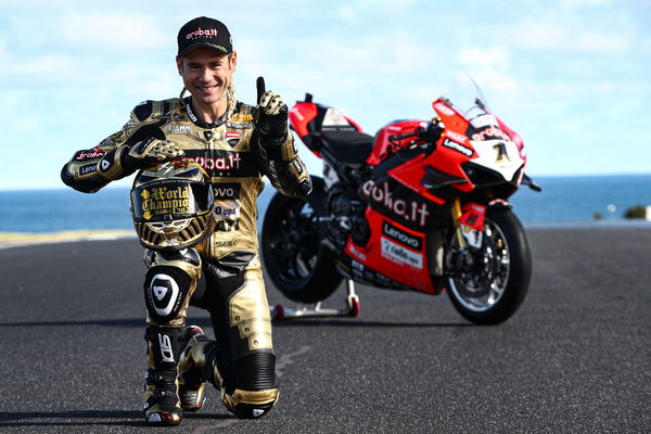 Alvaro Bautista celebrates world title in Indonesia. - Gold and Goose