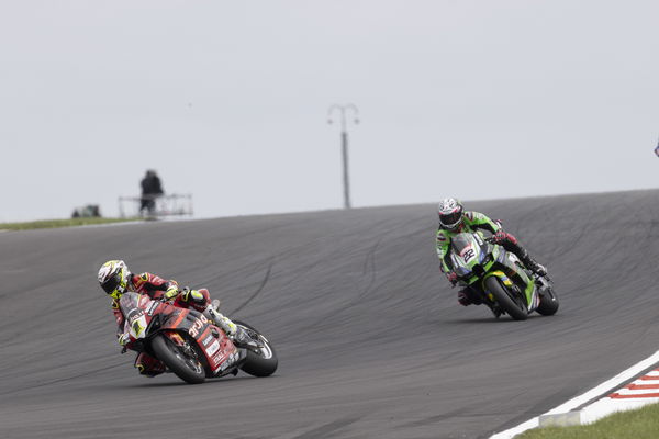 Alvaro Bautista leads Alex Lowes, 2023 UK WorldSBK. - Gold and Goose