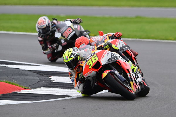 Joan Mir, Marc Marquez, Takaaki Nakagami, 2023 MotoGP British Grand Prix. - Gold and Goose