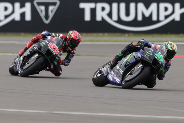 Franco Morbidelli leads Fabio Quartararo, 2023 MotoGP British Grand Prix. - Gold and Goose