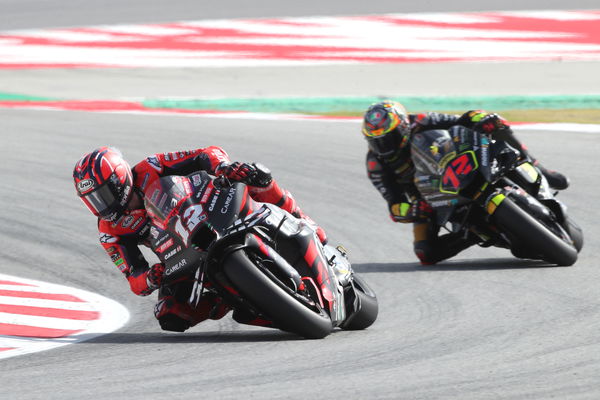 Maverick Vinales leads Marco Bezzecchi, 2023 MotoGP Catalan Grand Prix. - Gold and Goose