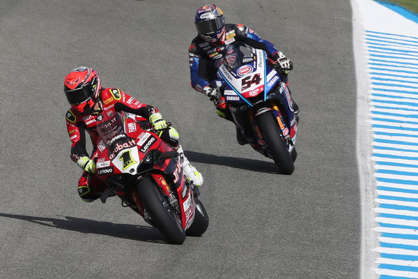 Alvaro Bautista, Toprak Razgatlioglu, 2023 Jerez WorldSBK. - Gold and Goose