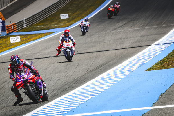 Jorge Martin leads MotoGP Sprint, 2024 MotoGP Spanish Grand Prix. - Gold and Goose