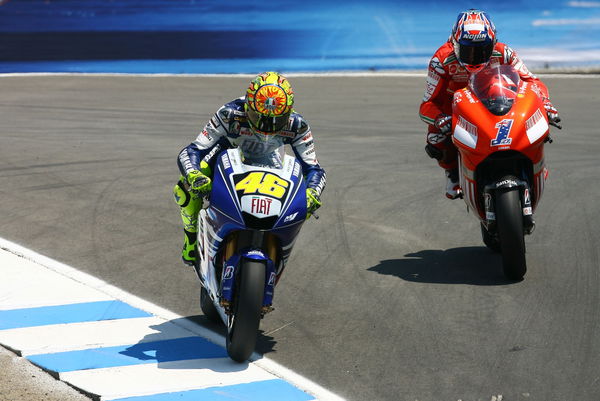 Valentino Rossi, Casey Stoner - 2008 Laguna Seca MotoGP