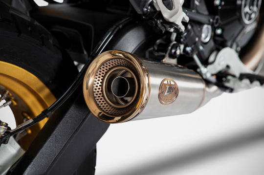 Zard Zuma slip-on exhaust on Ducati Scrambler Desert Sled. - Zard