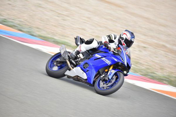 Yamaha R3 ridden on track