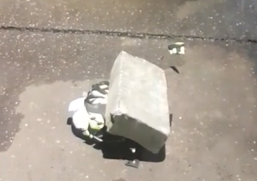 WATCH: Crash helmet gets crushed far too easily