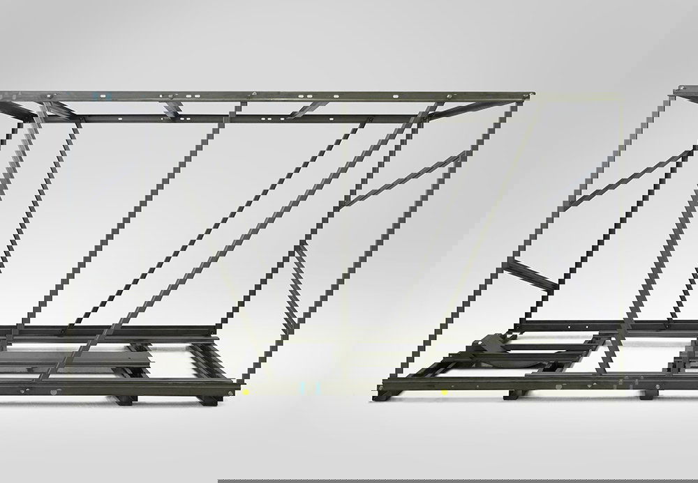 Yamaha packaging frame for motorcycle shipping.