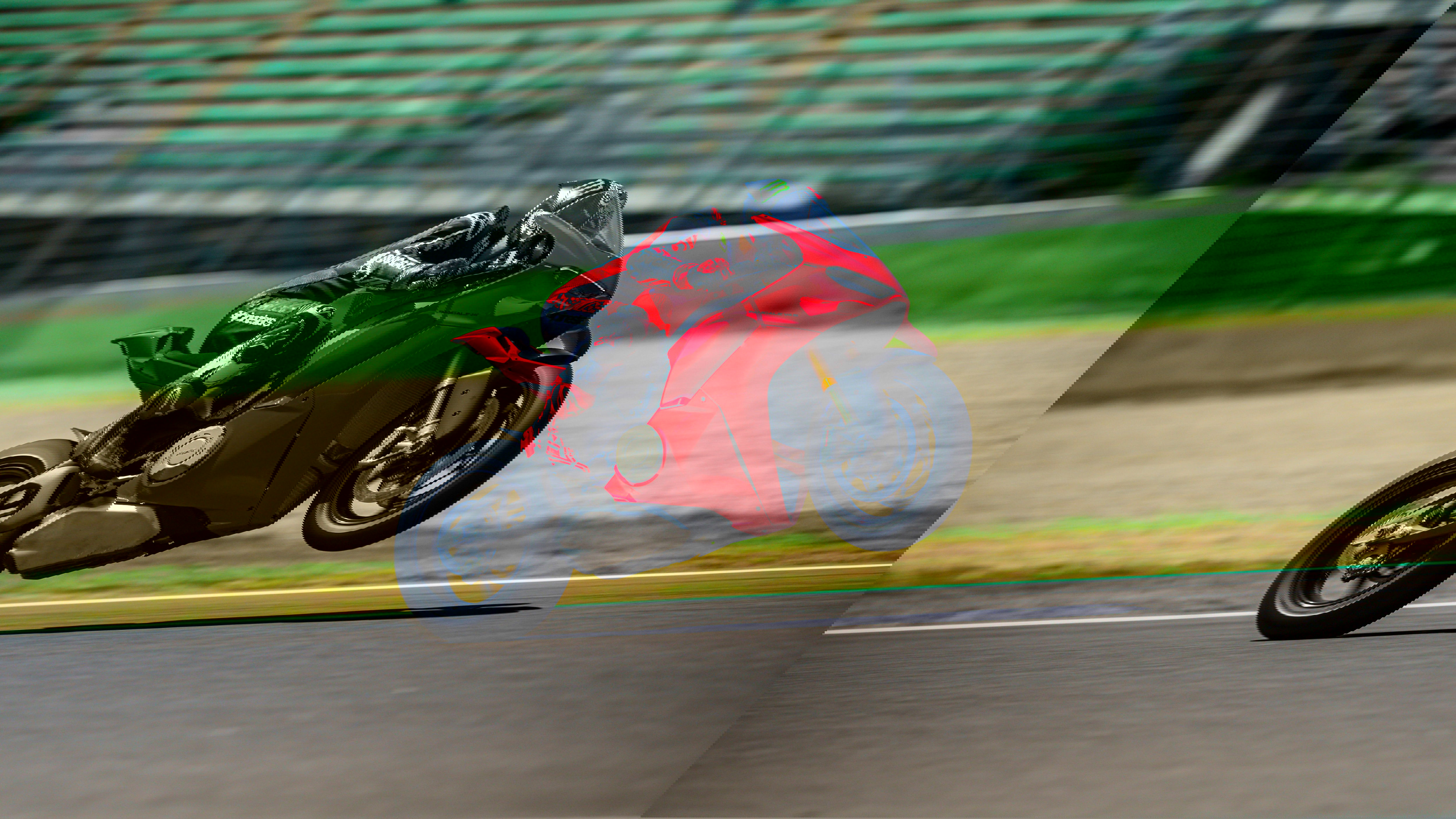A Ducati motorbike pulling a wheelie