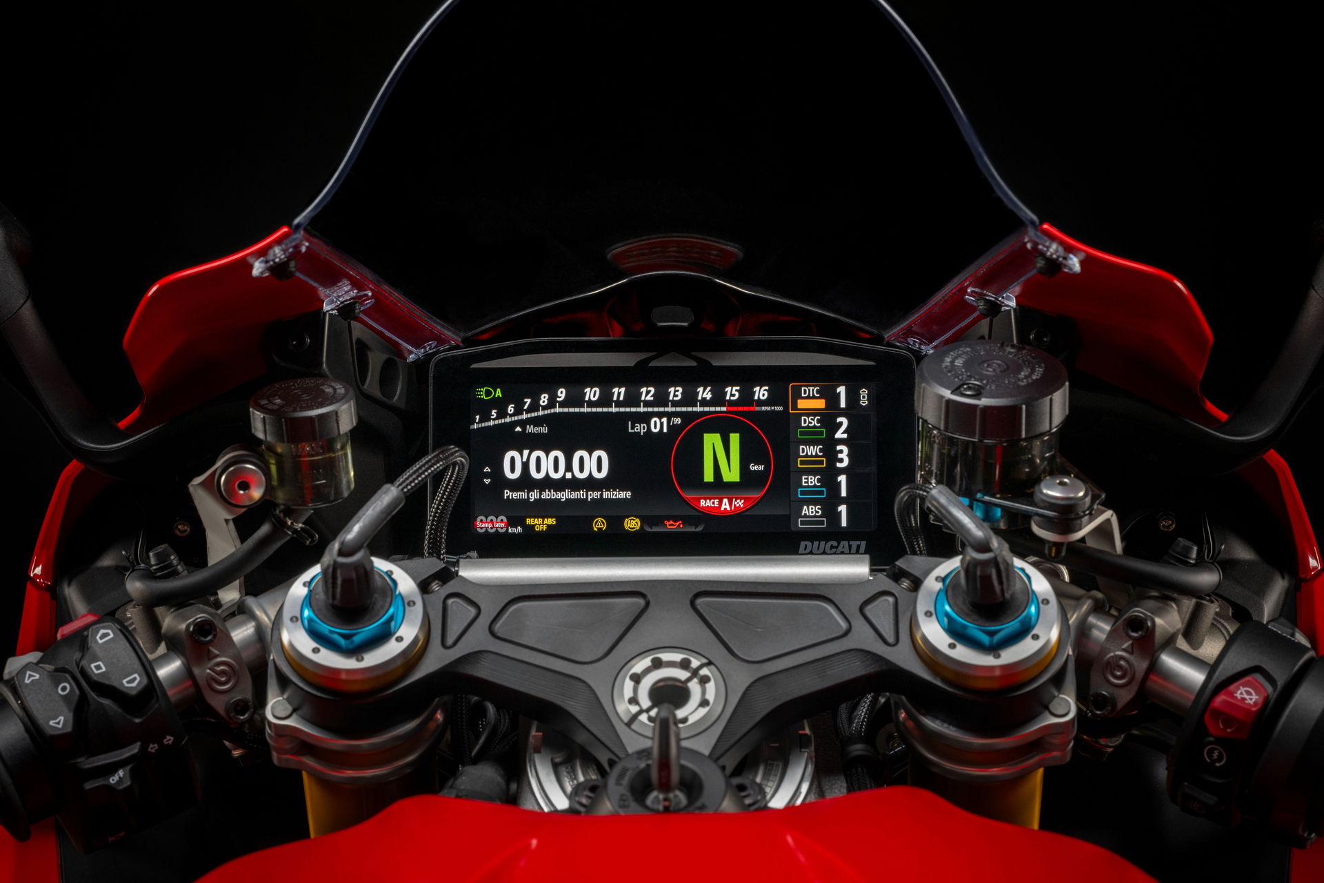 The TFT dash of the new Panigale V4