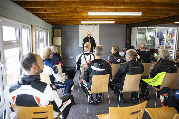 Niall Mackenzie conducting a classroom session at the BMW Motorrad Academy