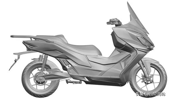 A side profile of the scooter