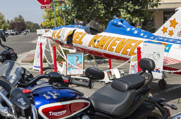 The Colour Me Lucky Rocket 3 in front of the remains of the Skycycle X-2