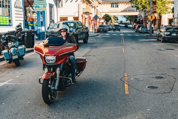 Riding down Cannery Row, Monterey