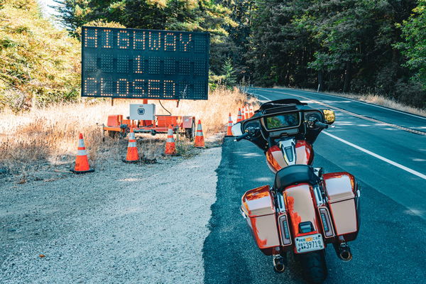 A large land slip has closed Highway 1 at this point