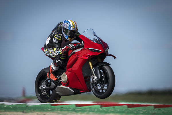 A Ducati Panigale being ridden on track