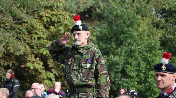 A soldier taking part in the service