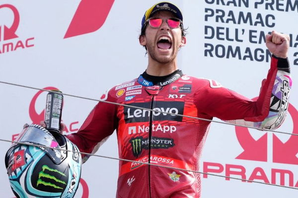 Enea Bastianini on the podium