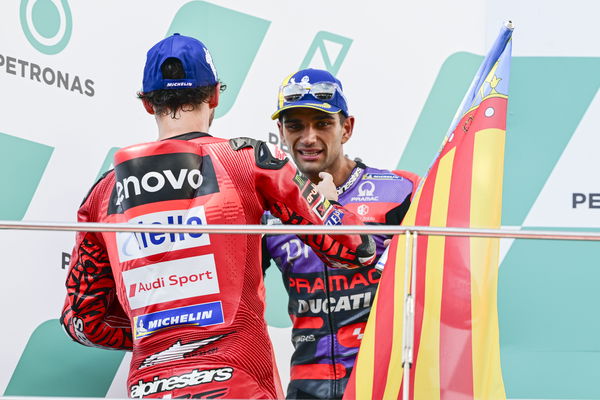 Jorge Martin and Francesco Bagnaia on the podium