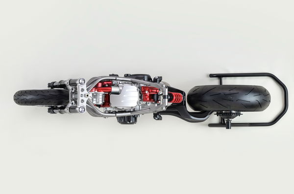 The V3 layout helps Honda to maintain a narrow step-over at the rear of the engine