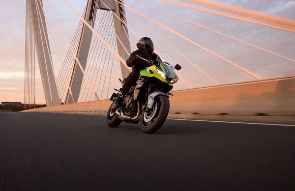 Triumph Tiger Sport 660 riding on a bridge