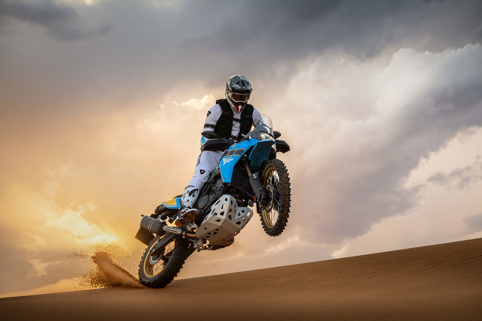 The Yamaha Tenere 700 Rally used spoked wheels