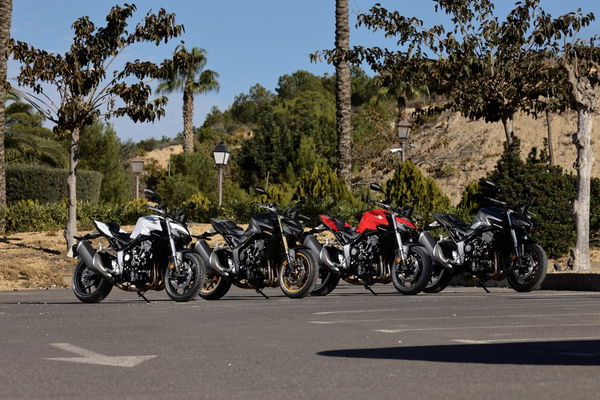 The CB1000 Hornet SP (second from left) parked along side the stock machine