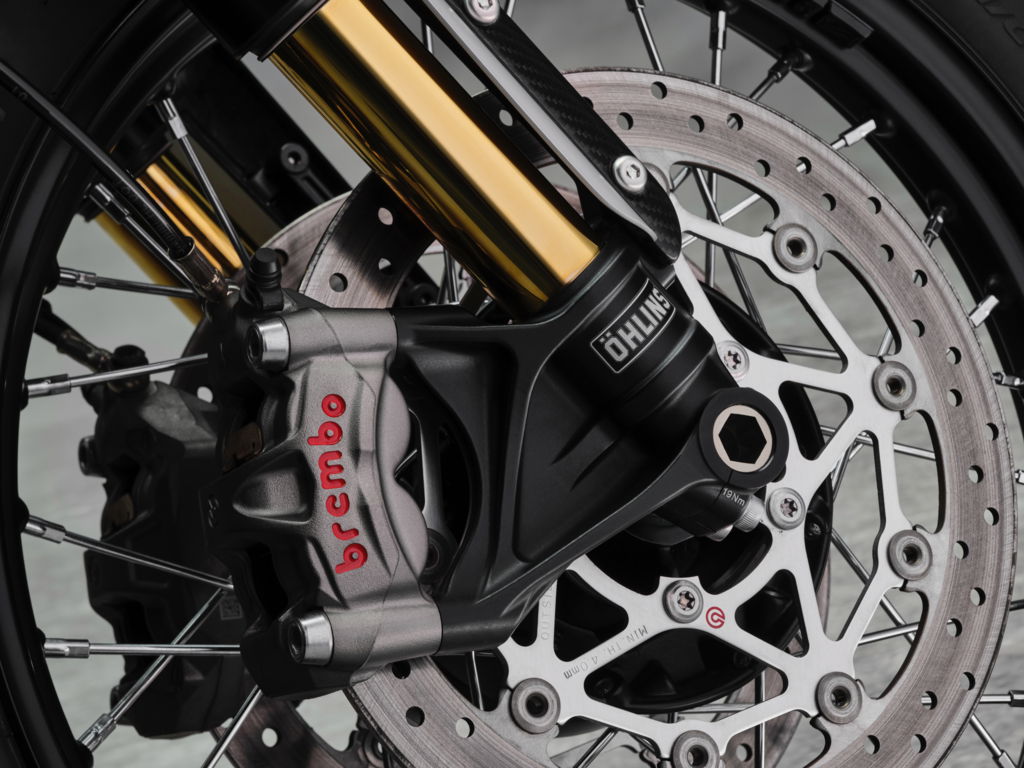 Brembo M50 calipers feature on the new bike