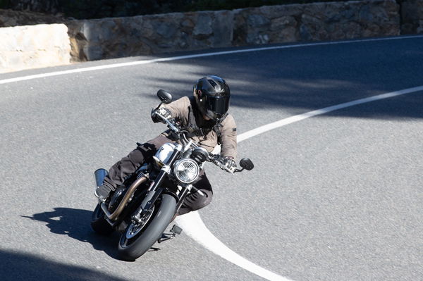 cornering on the base model Speed Twin 1200