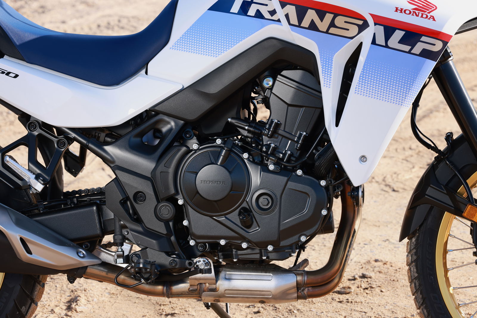 Peak power and torque are the same as the previous Transalp 