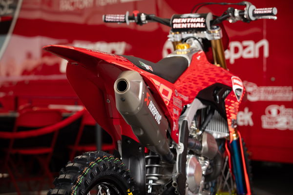 The bike features a livery designed by Troy Lee Designs