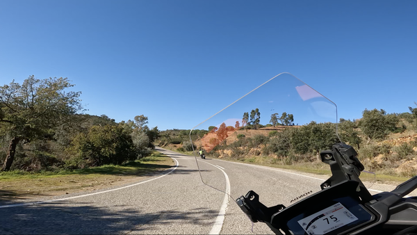 The view from the cockpit while riding on the press launch