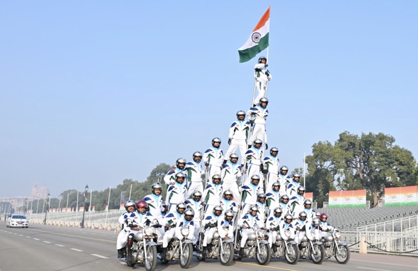 Indian Team Set Largest Human Motorcycle Pyramid Record