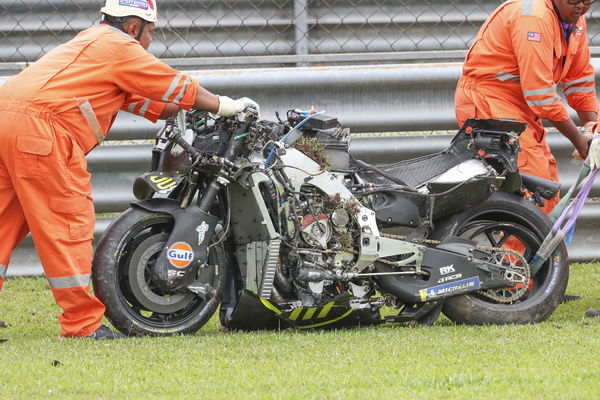 Raul Fernandez's wrecked Aprilia