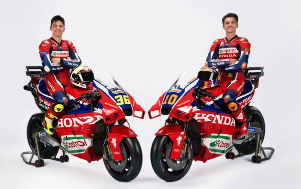 Joan Mir and Luca Marini with new bikes