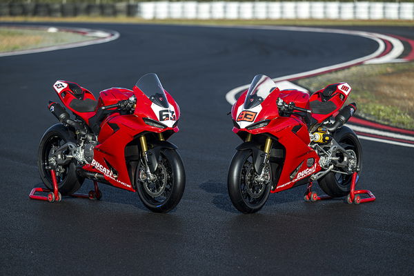 Pecco Bagnaia and Marc Marquez' 2025 Panigale V2 S training bikes