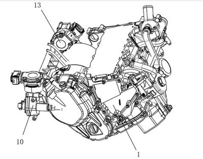 QJMotor three-cylinder engine patent