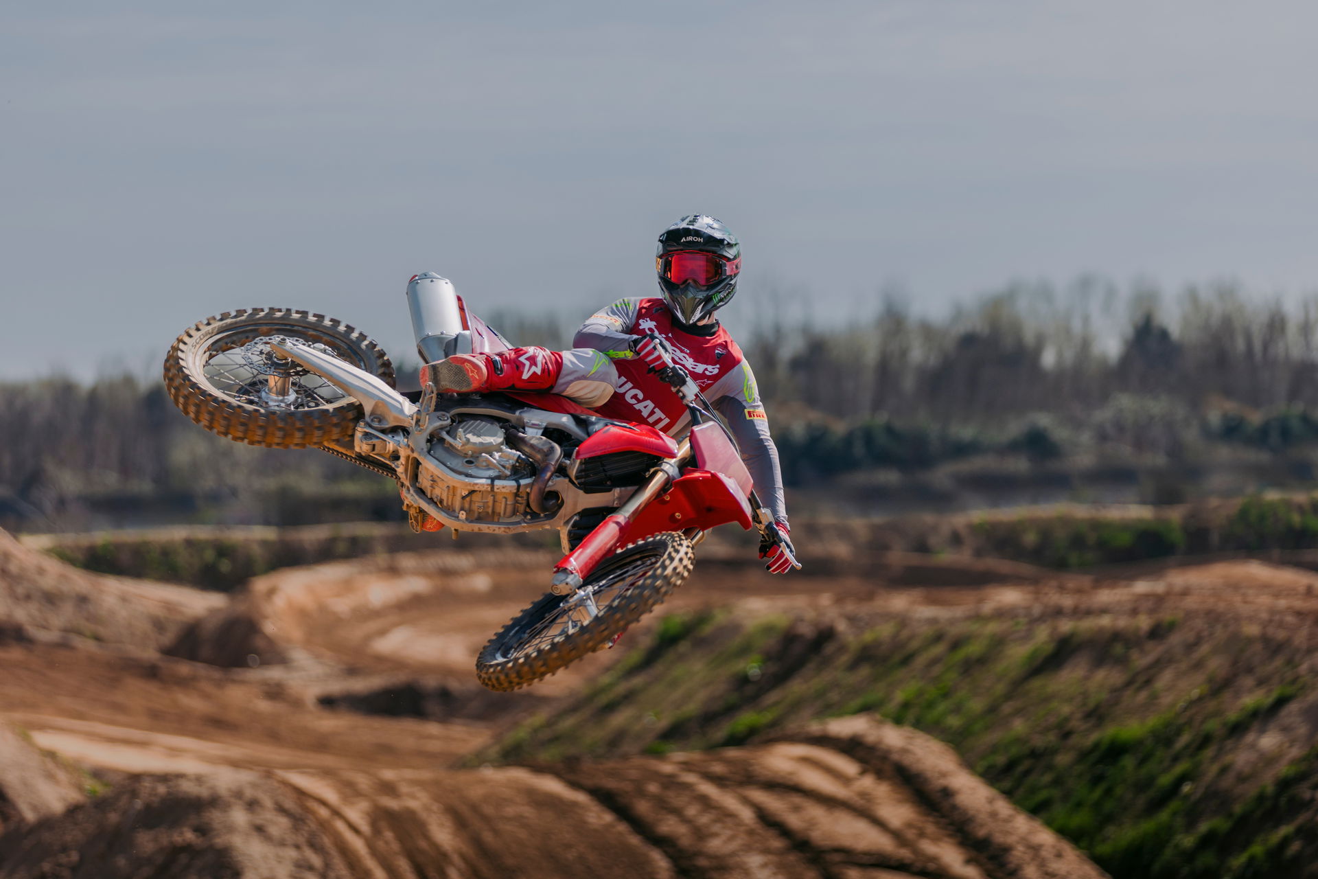 Ducati Desmo450 MX in the air