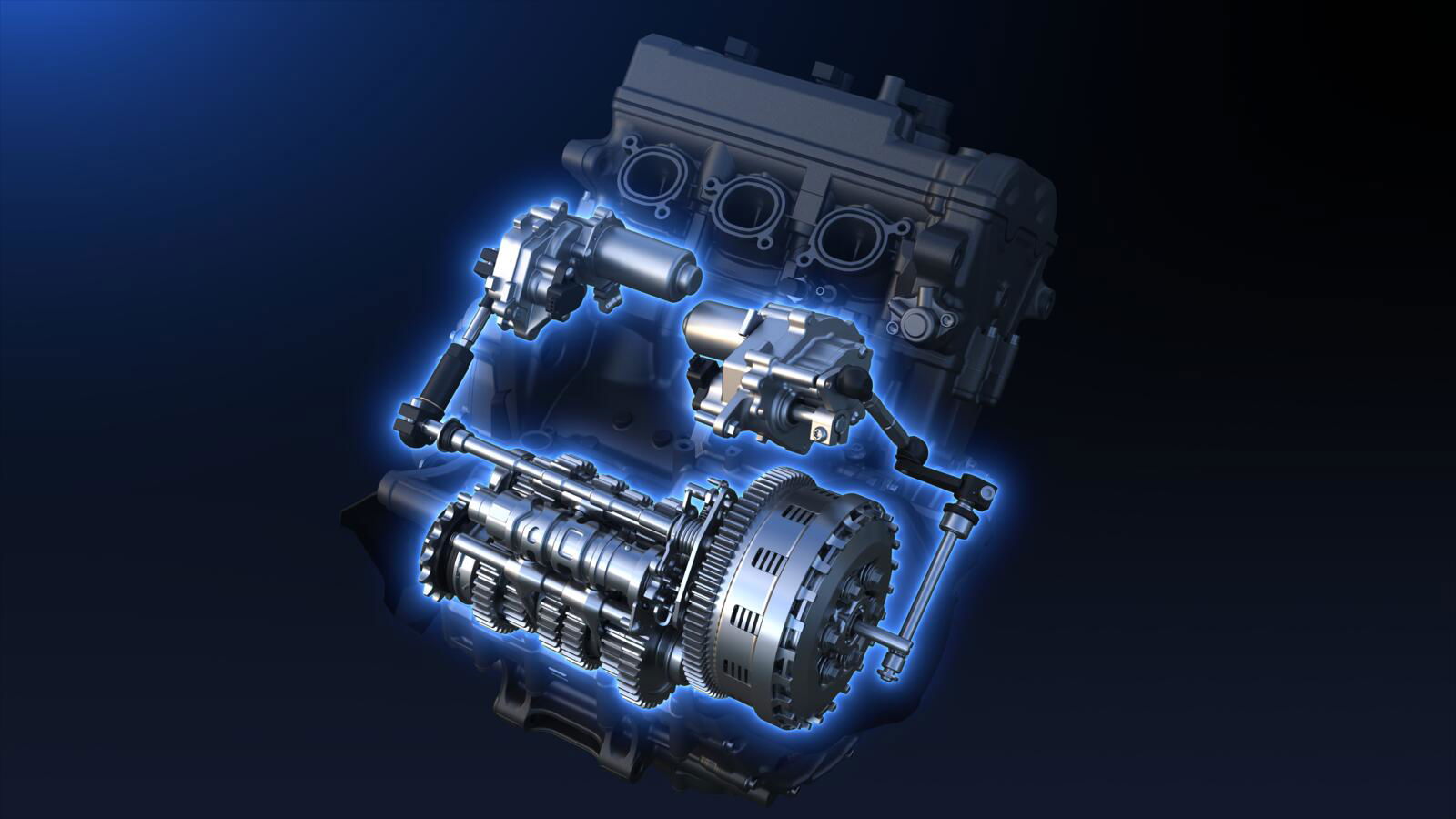 A cutaway image of the Y-AMT system on a CP3 engine