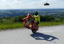 Stuntman Wheelies Vespa up a Mountain While Blindfolded