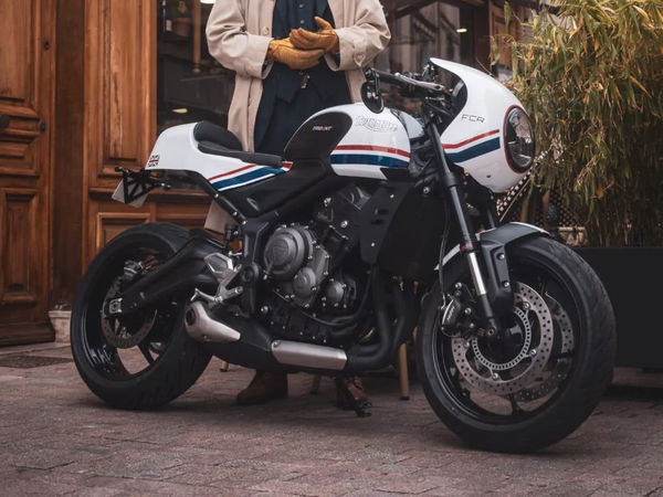 An FCR Triumph Trident 660 Cafe Racer