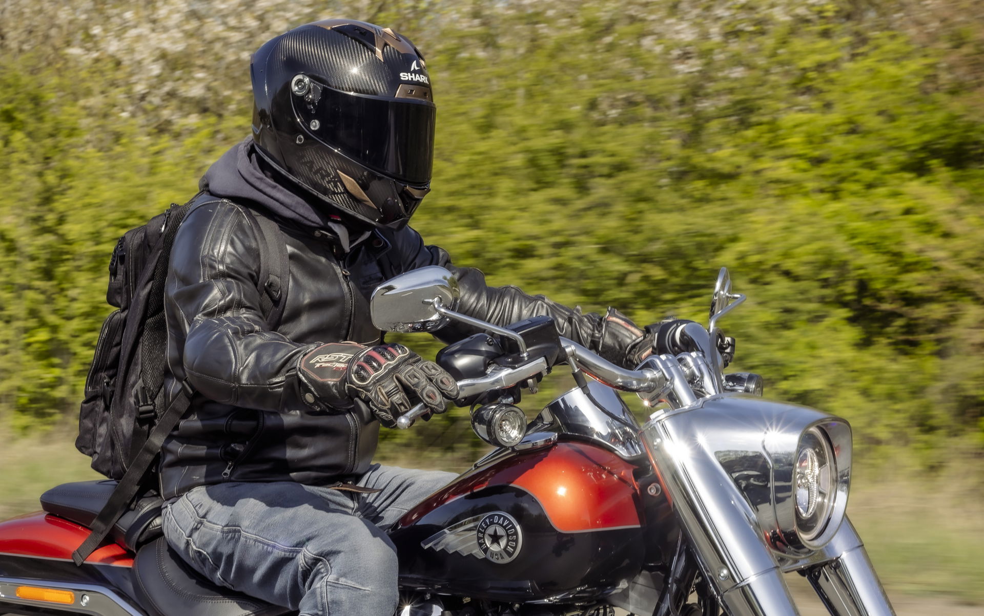 The Shark Aeron motorcycle helmet