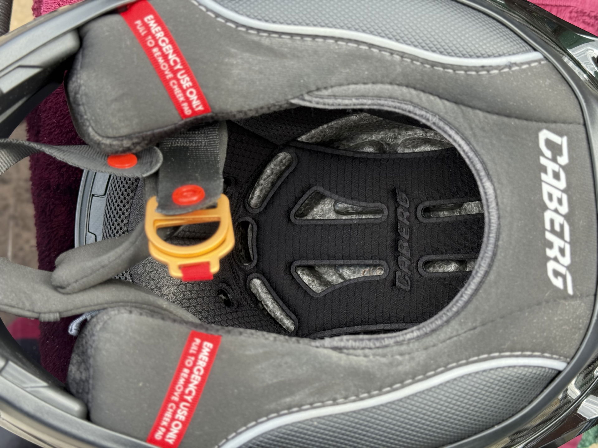 The interior of the Caberg GP01