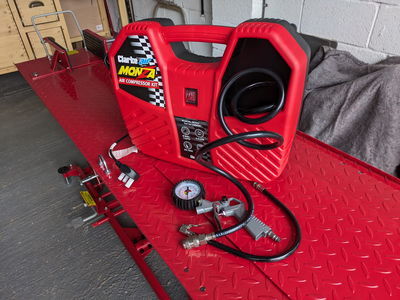 The Clarke Monza portable air compressor
