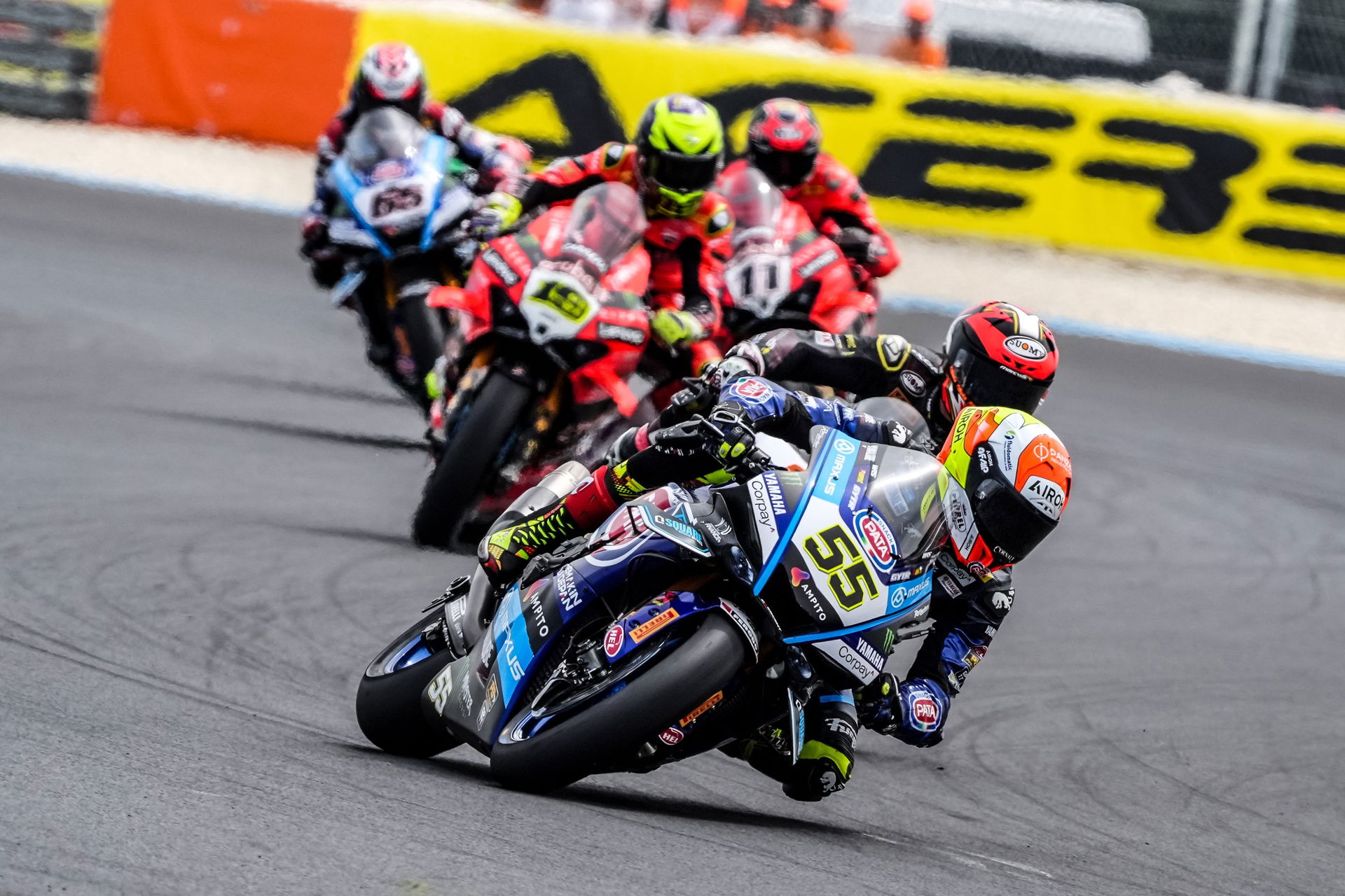 WorldSBK riders in action