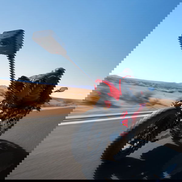 DJI Osmo 360 action camera on the rear of a motorcycle. Credit - DJI